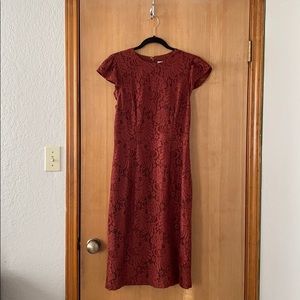 ✨Worn Once✨ Gorgeous H&M Rust Lace Dress Size 8
